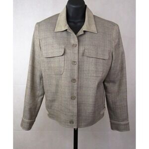 VTG Norton McNaughton Plaid Eisenhower Bomber Jacket Petite